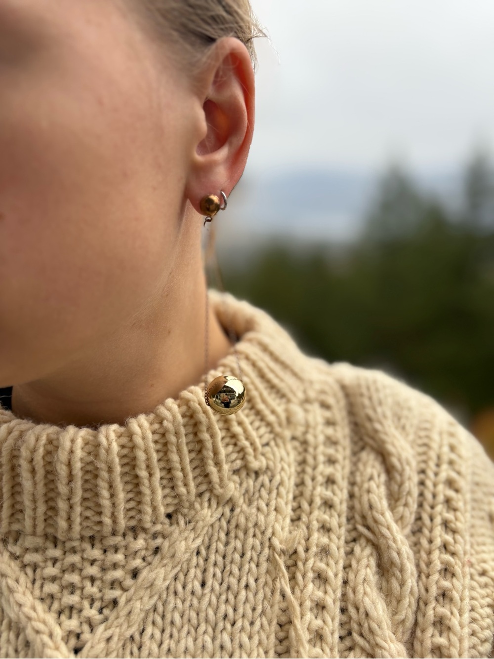 Vintage Dangle Steel Ball Earrings